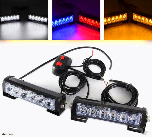 2 PCS 6SMD 12V-24V Car Strobe lights/Flash lights/ Warning Lights- 7 Modes
