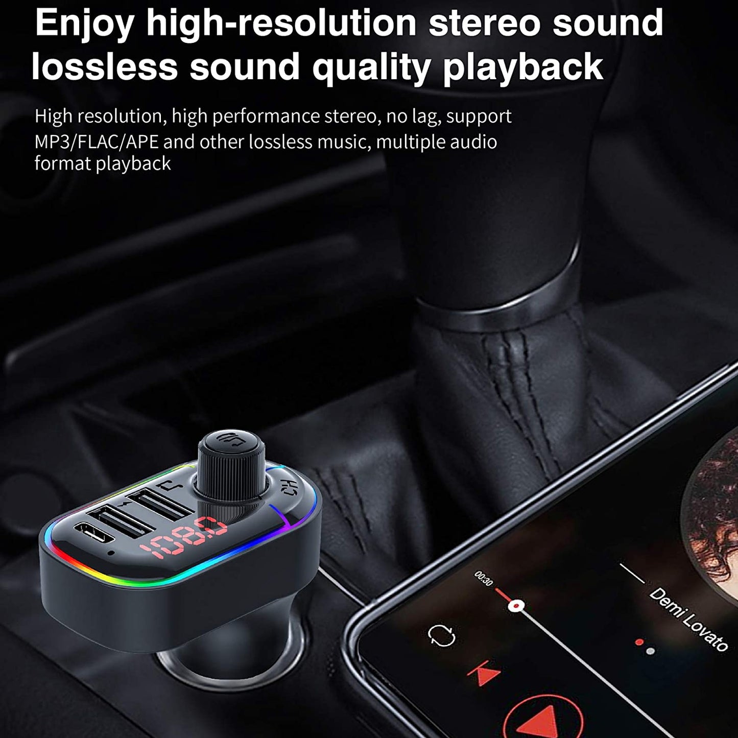 Car Bluetooth FM Transmitter/5.0 Car Wireless Radio Car Receiver Adapter kit