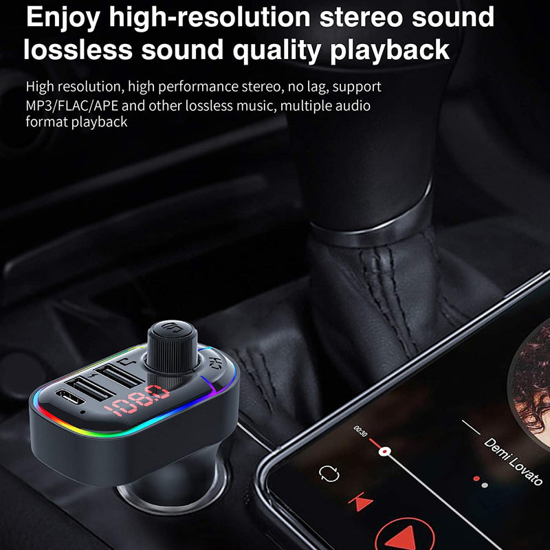 Car Bluetooth FM Transmitter/5.0 Car Wireless Radio Car Receiver Adapter kit