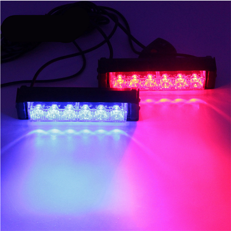 2 PCS 6SMD 12V-24V Car Strobe lights/Flash lights/ Warning Lights- 7 Modes