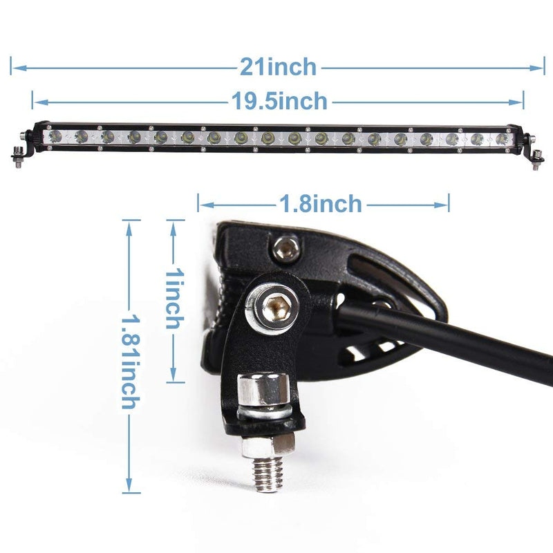 54W 19inch Cree Single Row Thin LED Work Light Bar Spot Beam for Off Road