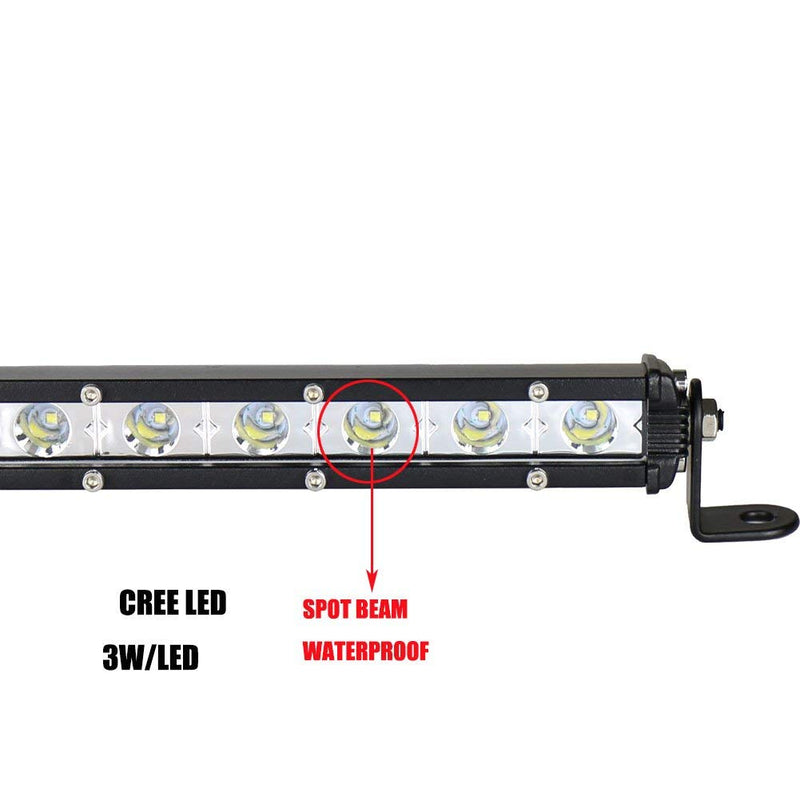 54W 19inch Cree Single Row Thin LED Work Light Bar Spot Beam for Off Road