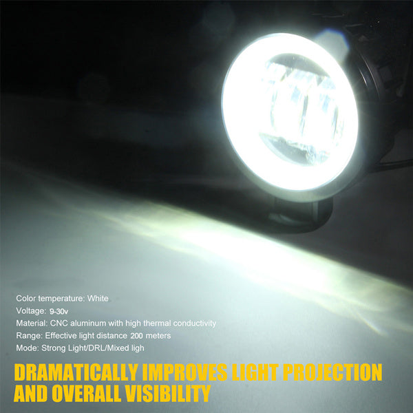 2PCS 3.5 Inch 12V-24V LED Work Lights,6000K 30W  Angel Eyes Lamp