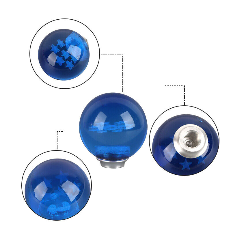 Glass Gear Shift Knob  7 Stars  for Most Car Models with 3 Adapters