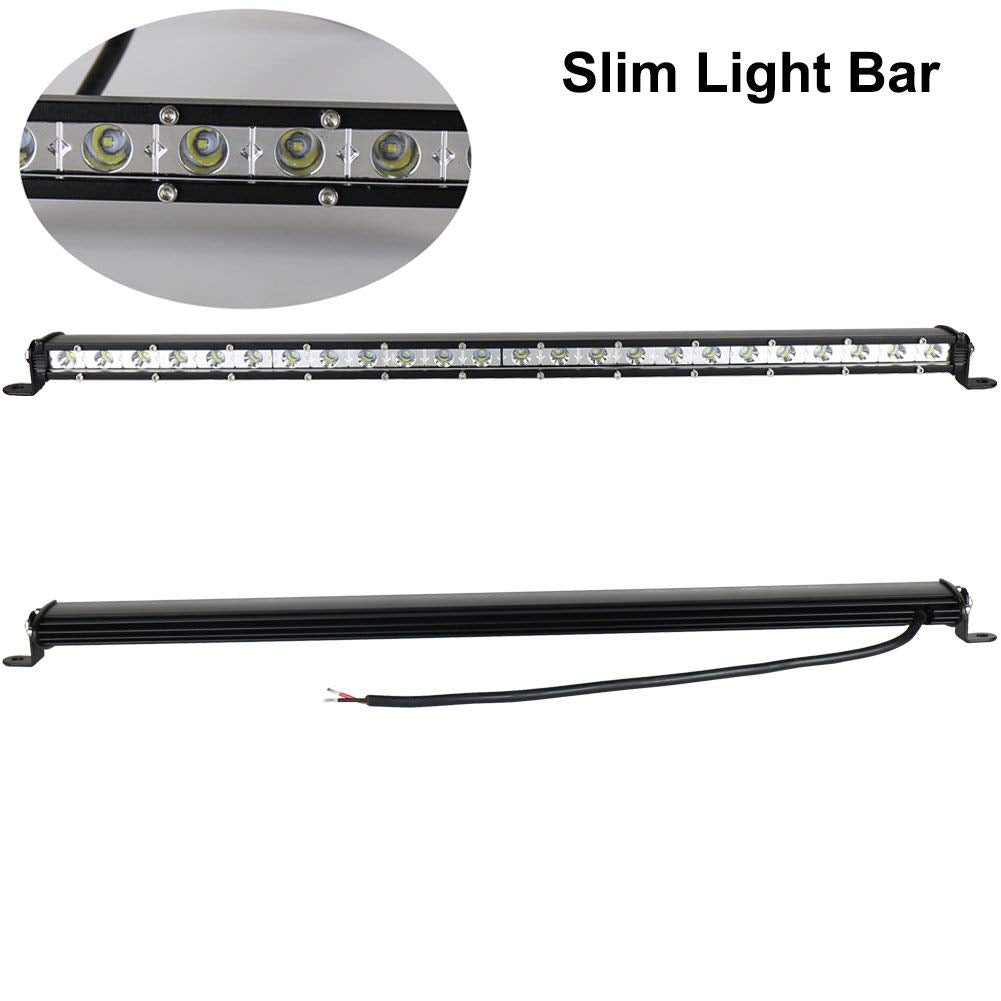 72W 26inch Cree Single Row Thin LED Work Light Bar Spot Beam for Off Road