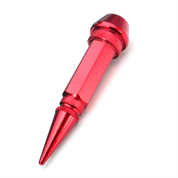 4PCs Red Long Spike Spiked Tire Valve Stem Caps Metal Thread Wheel Tires
