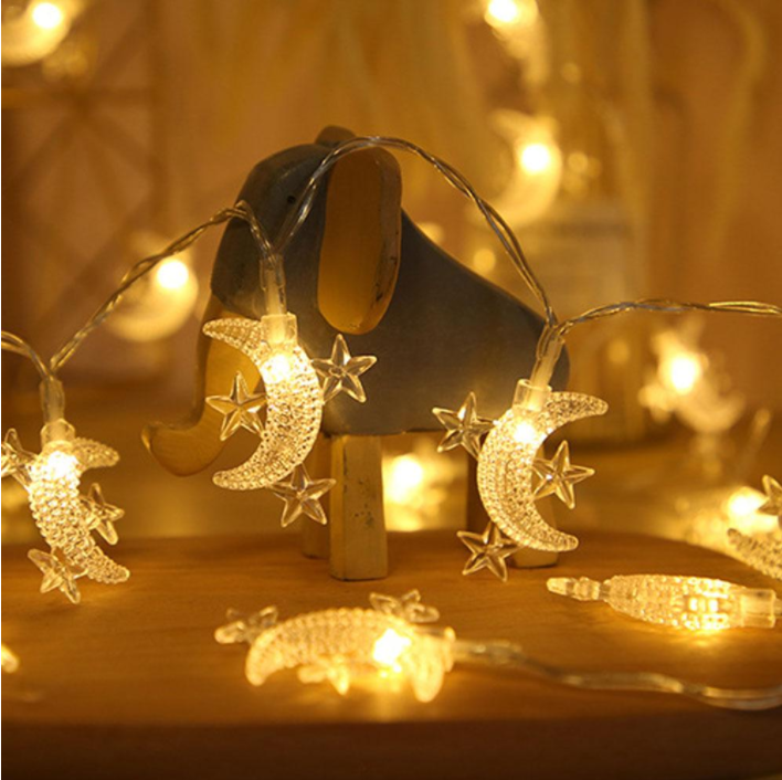 6M 40 Leds Battery Operated Moon String Lights LED Fairy Light with Battery Box
