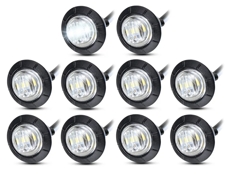 12V Mini 3/4" 3 LED Round  Indicator Light Side Marker Clearance Lamp