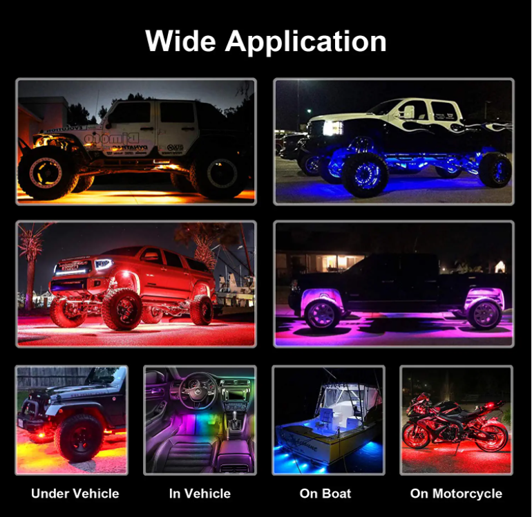 RGB LED Rock Underglow Light Kit-8 Pods