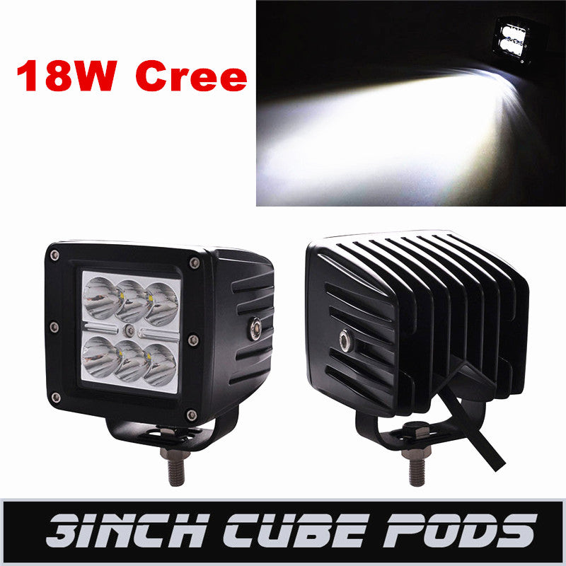 3 Inch 18W 6LED Square / Cube Work Lights/ Spot Beam lights