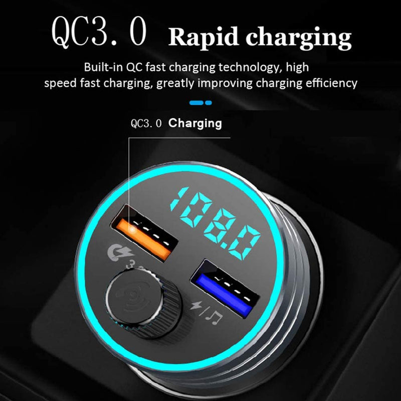 Quick Charge Bluetooth FM Transmitter Car Charger/ QC3.0 Wireless FM  Adapter