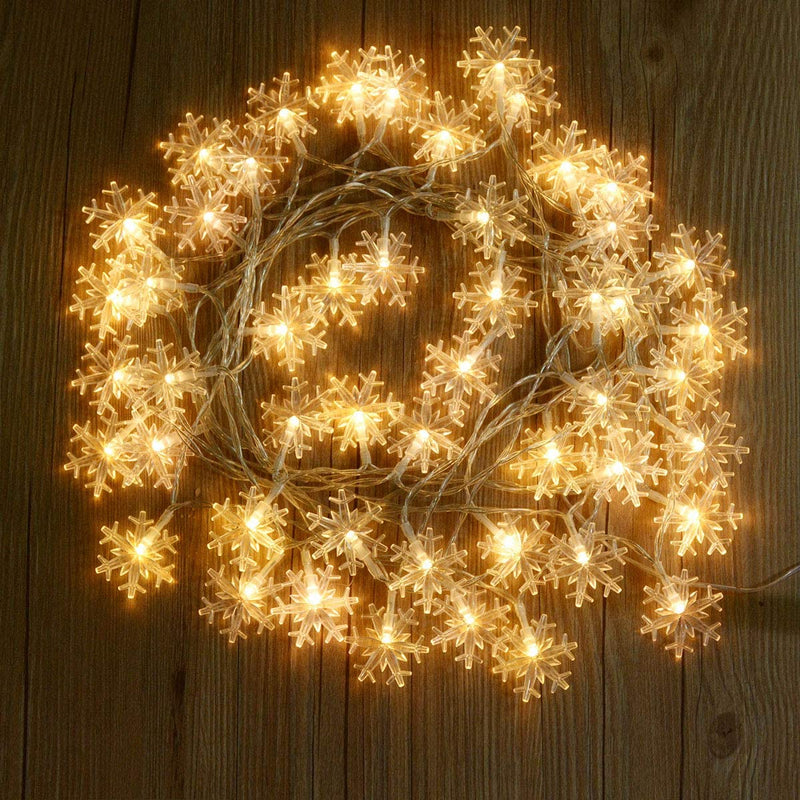 5M 50leds USB Power Snowflake Lights String, Christmas Party Decorative Fairy Lights