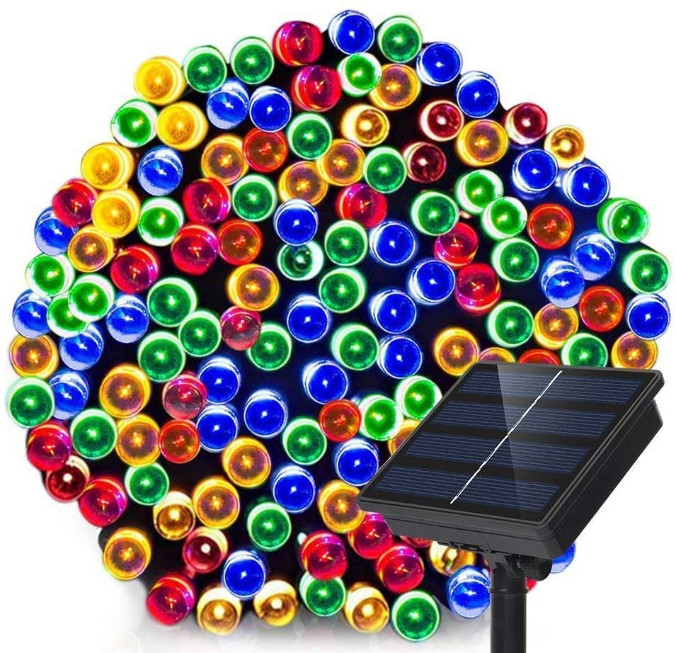 12M 100 Leds Solar Bean String Lights 8 Modes LED Fairy Light for outdoor Decoration