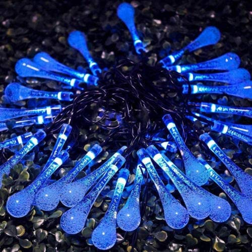11M 60 Leds Solar Water Drop String Lights 8 Modes LED Fairy Light for outdoor Decoration