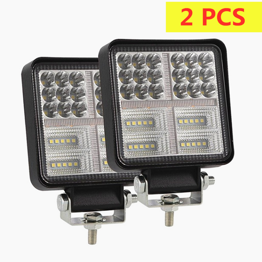4 Inch 40W Square Fog Lights with Amber STROBE LED Spot Flood