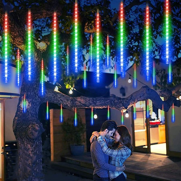 AC Power 30cm x8pcs Beads Falling Meteor Rain Lights String Lights-Colourful